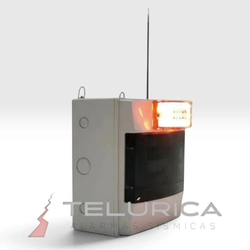 Gabinete de Alertamiento Sísmico TLG-04 sin altavoces vista lateral izquierda
